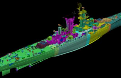 阿拉斯加号大型巡洋舰模型,OBJ格式