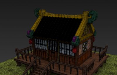 Q版民房,小木屋,吊脚楼3D模型