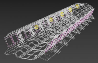 科幻飞船通道3D模型,Arnold渲染