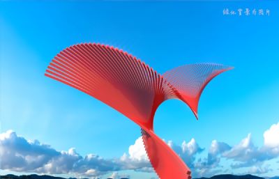 飞舞客机雕塑设计3D模型