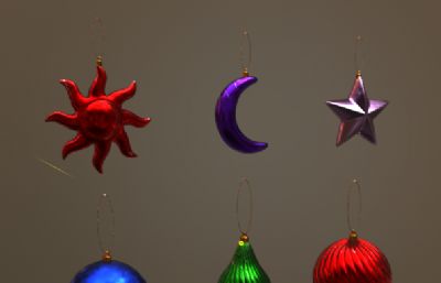 圣诞树装饰挂件组合3D模型