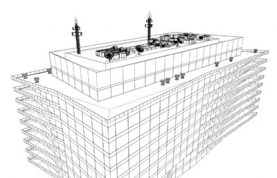 现代办公大口建筑模型,楼房模型,C4D,FBX,OBJ等格式