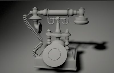 老式电话,古董,老物件模型,OBJ格式