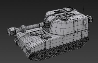 M109自行榴弹炮(美)3D模型白模