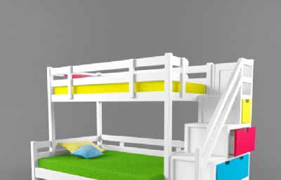 儿童高低床3D模型