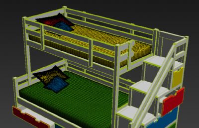 儿童高低床3D模型