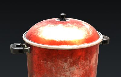汤锅,炖锅3D模型,带贴图