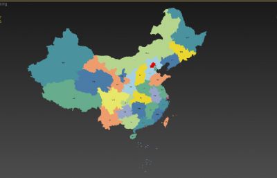 中国地图拼图,省份地图,南海群岛,钓鱼岛黄岩岛赤尾屿版图3D模型