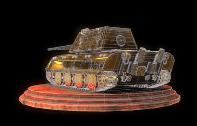 德系E-100重型坦克3D模型