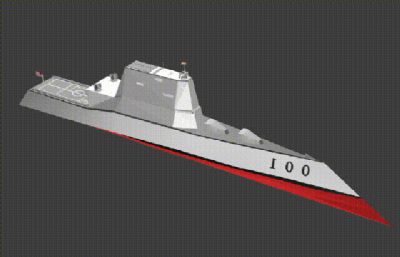 美国朱姆沃尔特级驱逐舰3D模型