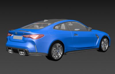 2021款宝马M4 G82轿车3D模型(带内饰),包含格式:max+fbx