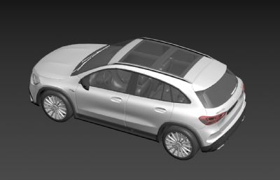 2020款奔驰AMG GLA35汽车3D模型,MAX+FBX格式