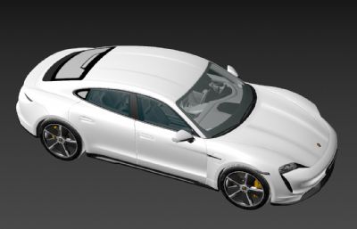 2020款精细保时捷Taycan turbo s汽车3D模型,max+fbx格式