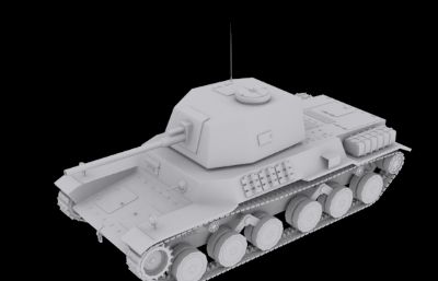 日系Type 3 Chi-Nu中型坦克3D模型素模