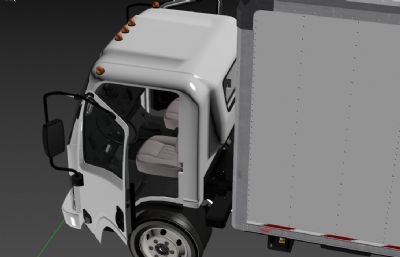 ISUZU五十铃货车,厢式货车3D模型,max+fbx格式