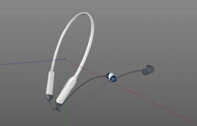 挂脖式蓝牙耳机,耳机三维C4D模型