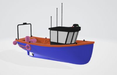 低模渔船,小船FBX模型