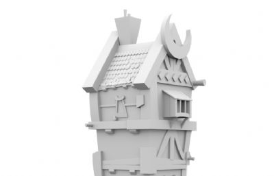 卡通高楼小房子场景maya模型