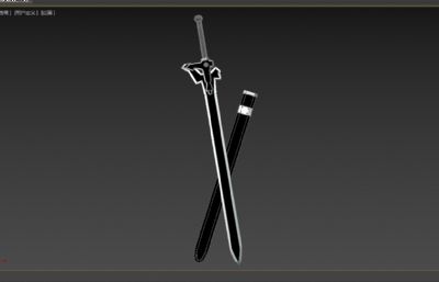 刀劍神域桐人刀3D模型,標準材質