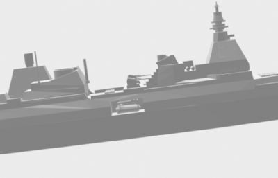 意大利ddx万吨大驱逐舰模型,STL格式白模