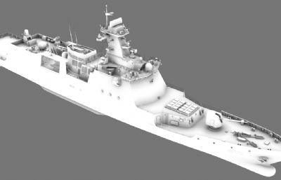 大邱级护卫舰3D模型白模,有FBX+OBJ两种格式