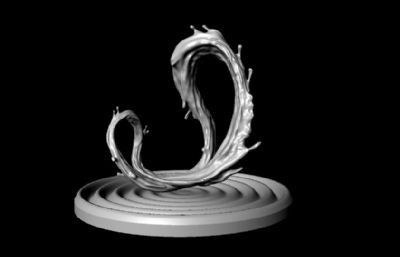 浪花,水波雕塑maya模型