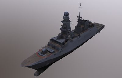 意大利海军贝尔加,米尼级护卫舰模型,FBX文件带贴图+STL素模文件
