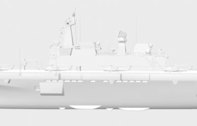 韩国海军独岛号两栖攻击舰maya模型,MA,FBX,OBJ三种格式