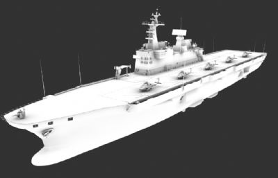 韩国海军独岛号两栖攻击舰maya模型,MA,FBX,OBJ三种格式