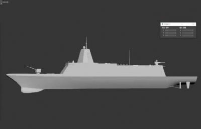 韩国海军KDDX驱逐舰3D模型,有STL,OBJ文件