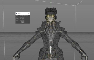 赛博朋克次世代科技感未来纹身女战士CG写实模型（C4D+redshift渲染）