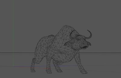 牛转乾坤,金牛C4D模型,带骨骼绑定和攻击动画,Octane渲染