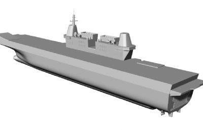 韩国海军LPX-II型航空母舰3D模型(早期方案),有OBJ,STL文件