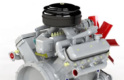柴油发动机3D模型,有BLEND,OBJ文件