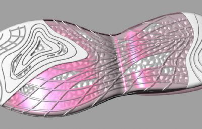 粉色tpu+EVA鞋底3D模型