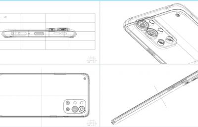 OnePlus一加9R手機STP格式三維3D模型