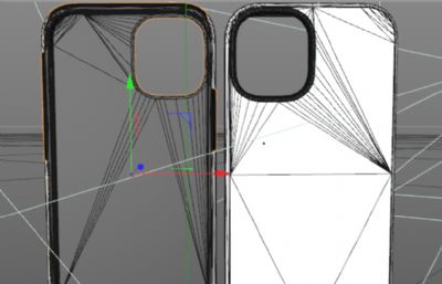 iPhone 12 5.4-6.1-6.5二合一手机壳C4D模型素模