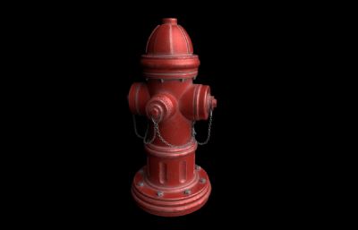 次世代消防栓maya模型,OBJ格式白模+带贴图的spp格式文件