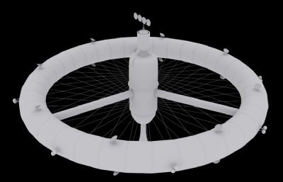 环形空间站,环形卫星3D模型素模