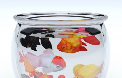 现代金鱼缸,圆形水缸,鱼缸3D模型,有MAX,MB,ZTL,STL,SKP,FBX等格式