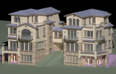 别墅,联排别墅3D模型
