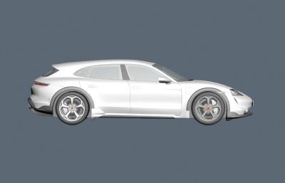 2021款保时捷Taycan 4S Cross Turismo汽车3D模型,max+fbx格式