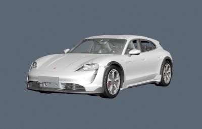 2021款保时捷Taycan 4S Cross Turismo汽车3D模型,max+fbx格式