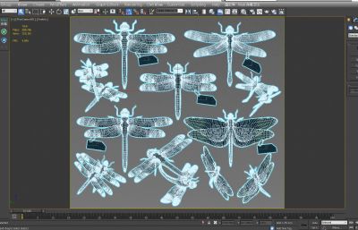 蜻蜓,豆娘3D模型,MAX,MB,FBX,SKP多种格式
