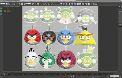 愤怒的小鸟玩偶工艺品,小玩偶3D模型,MAX,MB,ZPR等格式