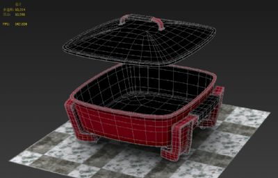 电火锅,家用料理锅,烤肉锅3D模型