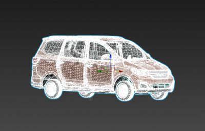 五菱宏光S1汽车,五菱商务面包车3D模型
