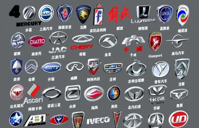 汽车标志LOGO配件大全3D模型四,MAX,MB,FBX,SKP等多种格式