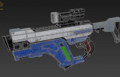 未来手枪,步枪设计3D模型高模