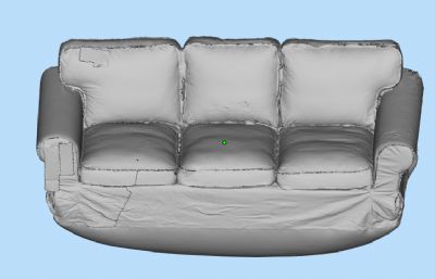 花色沙发,三人沙发OBJ格式模型,三维扫描模型